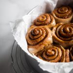 Vegan Cinnamon Rolls overhead shot