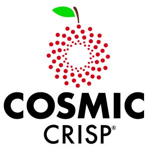 Cosmic Crisp Logo with a red illustration of an apple.