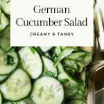 cucumber salad with text overlay.