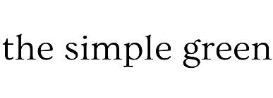 "The Simple Green" in black lowercase lettering.