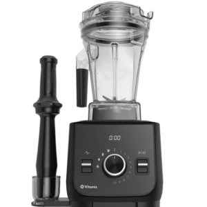 Black Vitamix blender and wand.